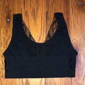 lace-back sports bra